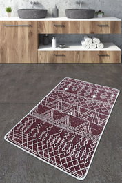 Mijölnir Alfombrilla de baño Rojo clarete y blanco 70 x 120 cm